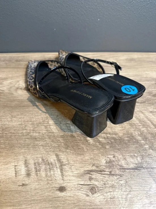 Marc Fisher Leopard Print Pointed-Toe Slingback Heels - Brown/Black - Picture 6 of 8